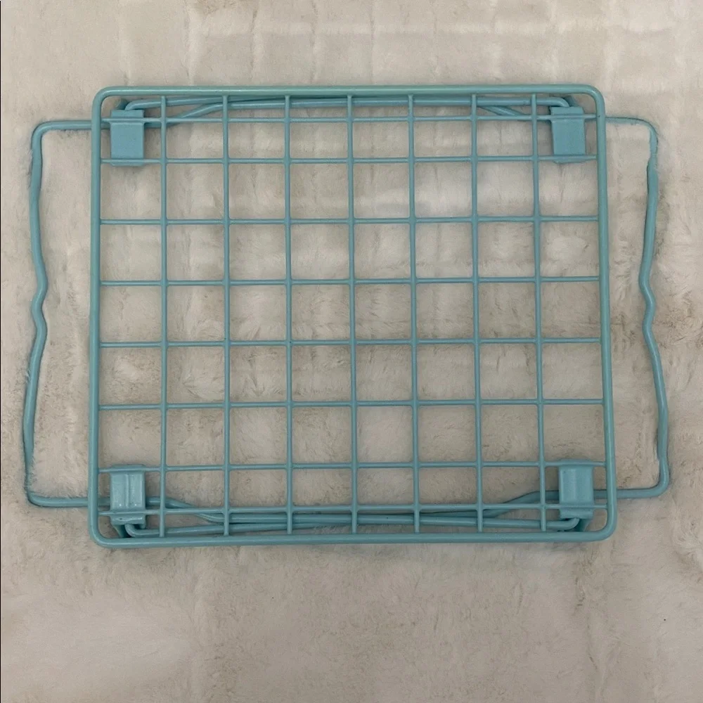 Aqua Metal Grid Locker Shelf. Folds Up For Storage